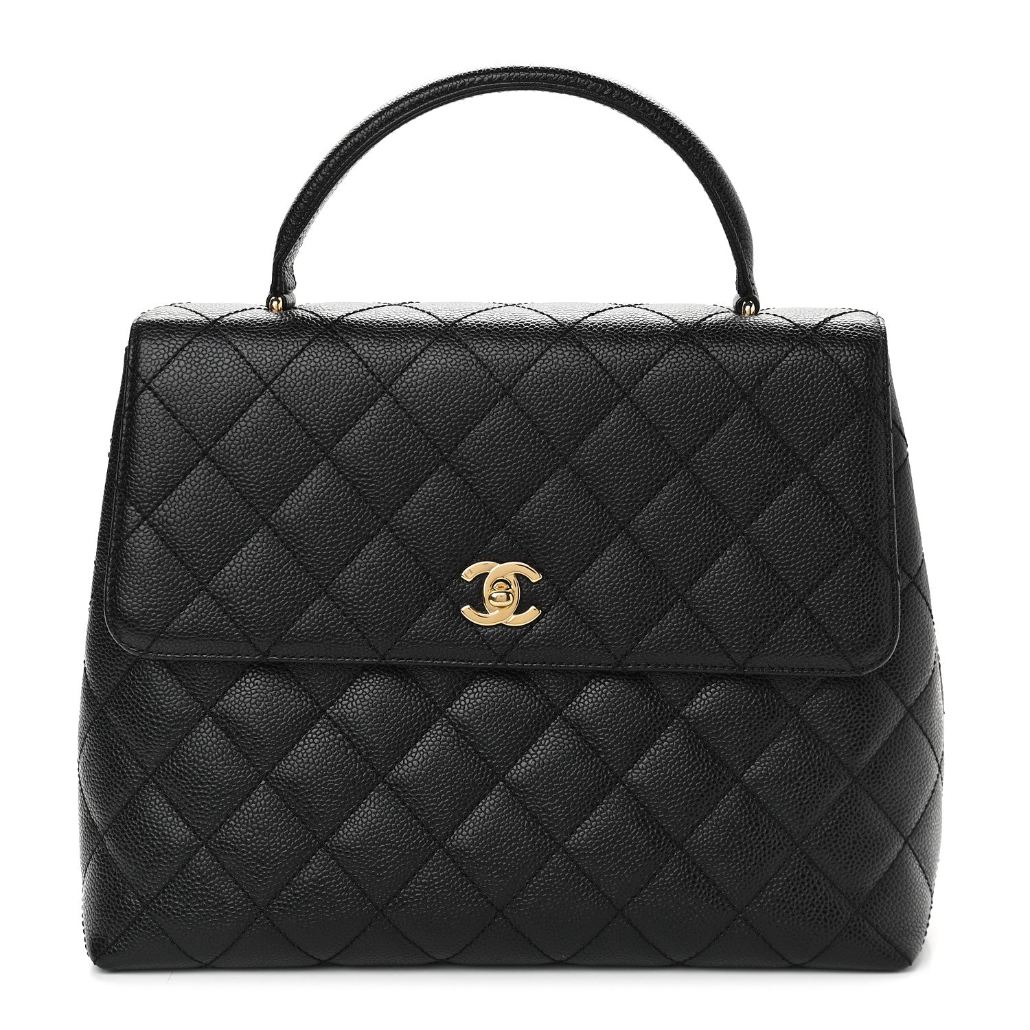Chanel Caviar Quilted Jumbo Kelly Flap Black 1 of 9