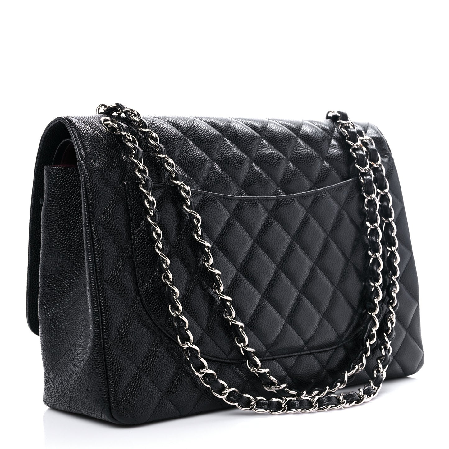 Caviar Quilted Maxi Double Flap Black