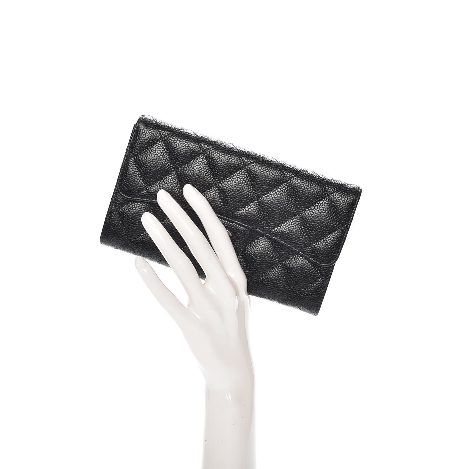 Chanel Caviar Quilted Long Flap Wallet Black 2 of 9