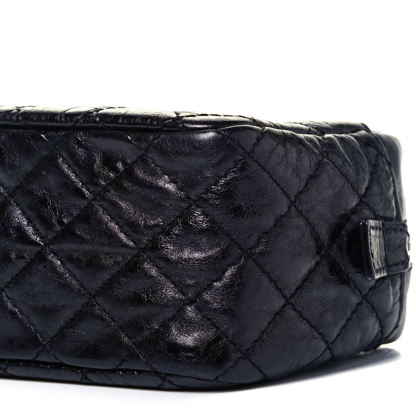 Aged Calfskin Quilted Small Reissue Camera Case So Black
