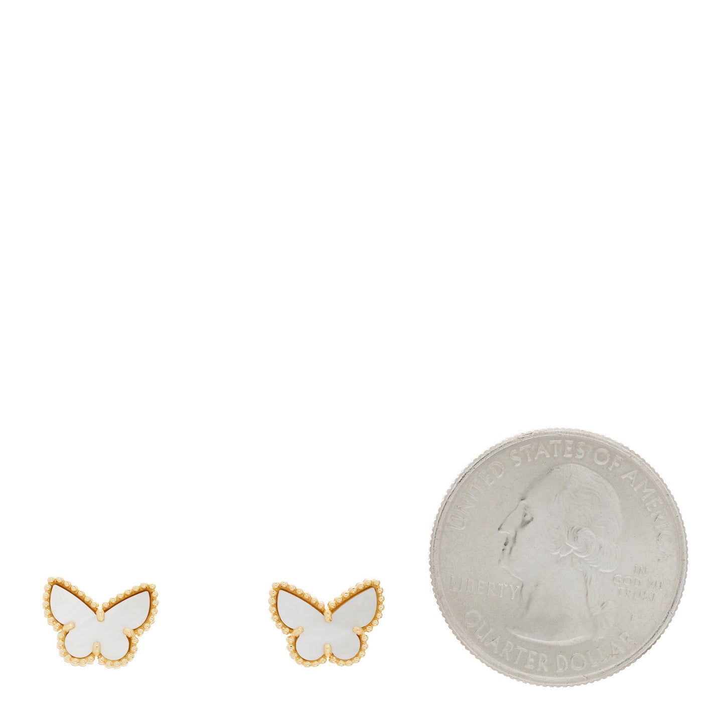 18K Yellow Gold Mother of Pearl Sweet Alhambra Butterfly Earrings