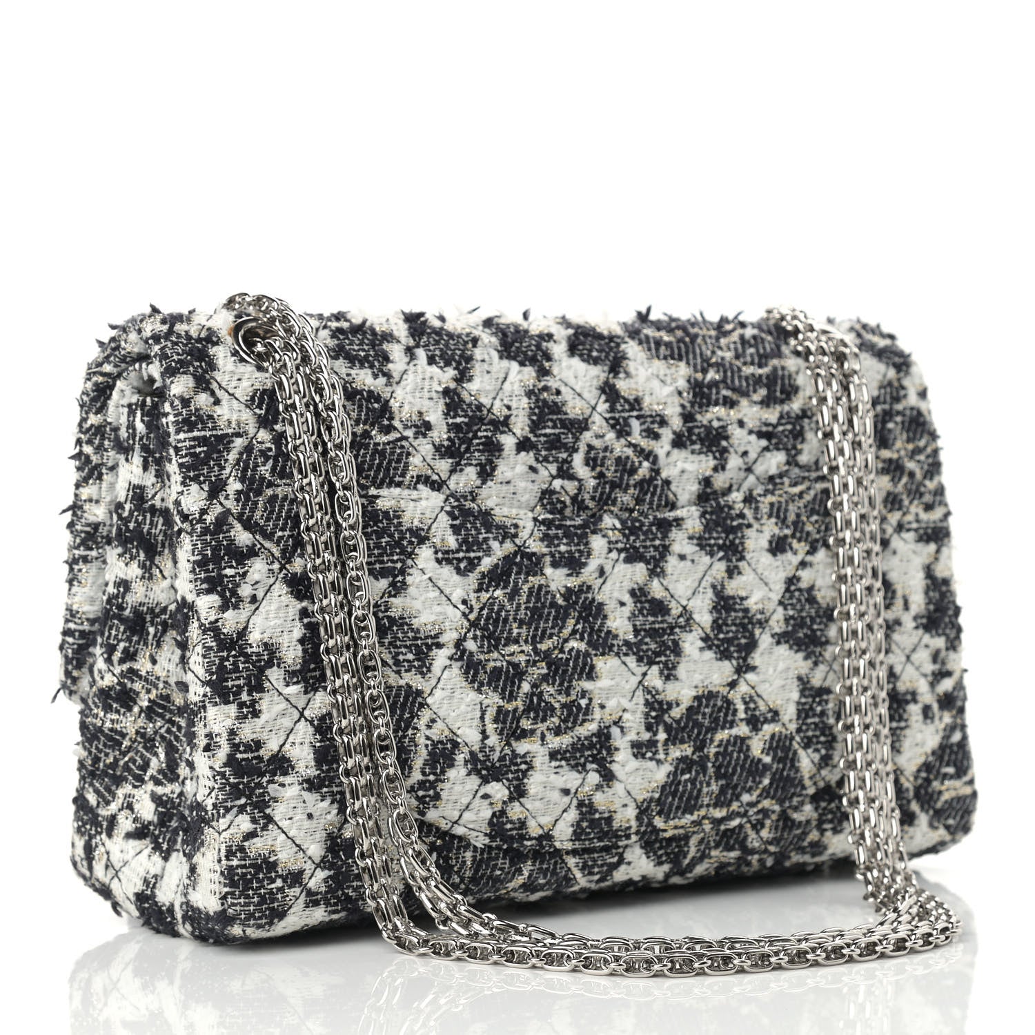 Chanel Tweed Camellia Quilted 2.55 Reissue 226 Flap Ecru 2 of 17