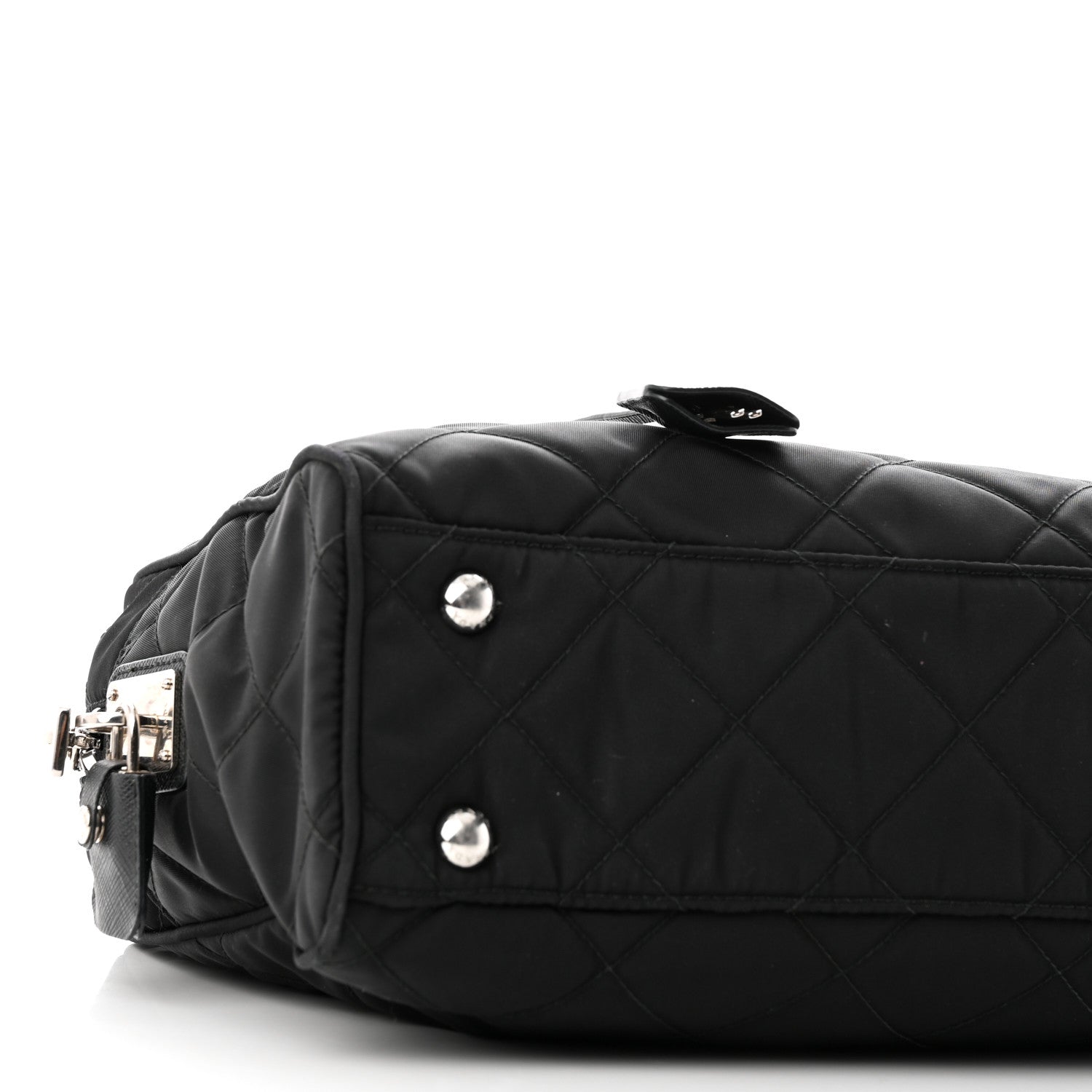Prada Nylon Tessuto Impuntu Quilted Shoulder Bag Black 9 of 10