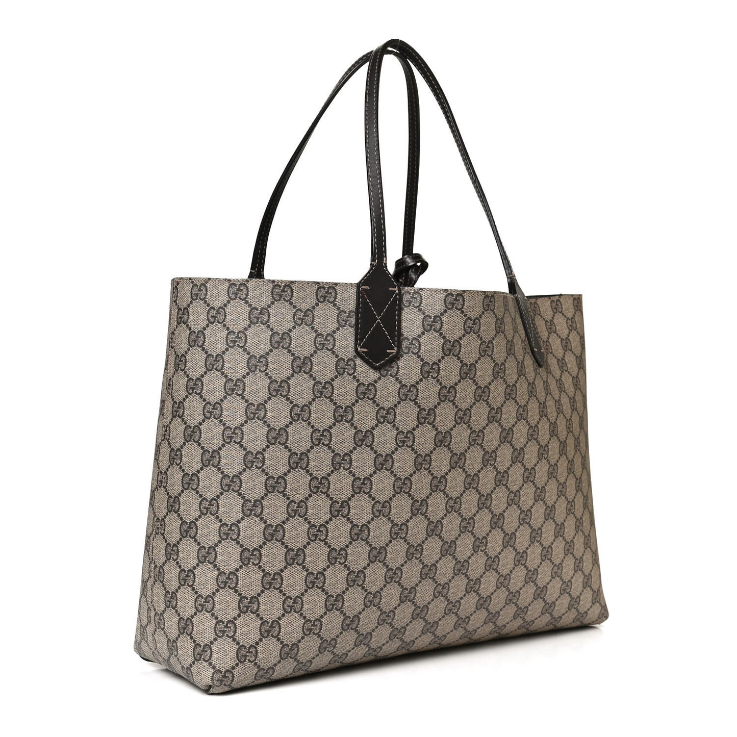 GG Supreme Monogram Large Reversible Tote Beige Black
