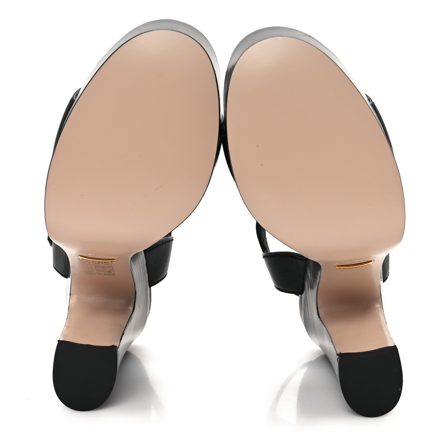 Gucci Cosmos Softy Calfskin Wooden Interlocking G Cut-Out 30/120mm Platform Sandals 38.5 Black 6 of 9