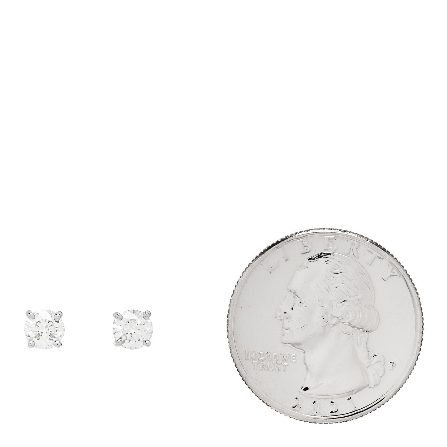 Platinum Diamond .92ctw Round Solitaire Earrings
