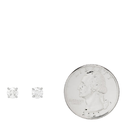 Tiffany Platinum Diamond .92ctw Round Solitaire Earrings 2 of 6