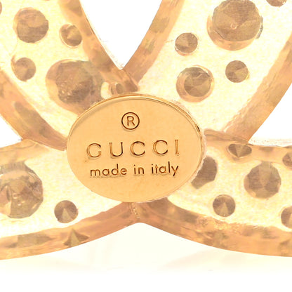 Gucci Resin Crystal GG Brooch Gold 3 of 4