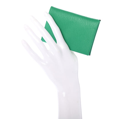 Hermes Chevre Mysore Calvi Duo Card Case Menthe Vert Bosphore 2 of 7