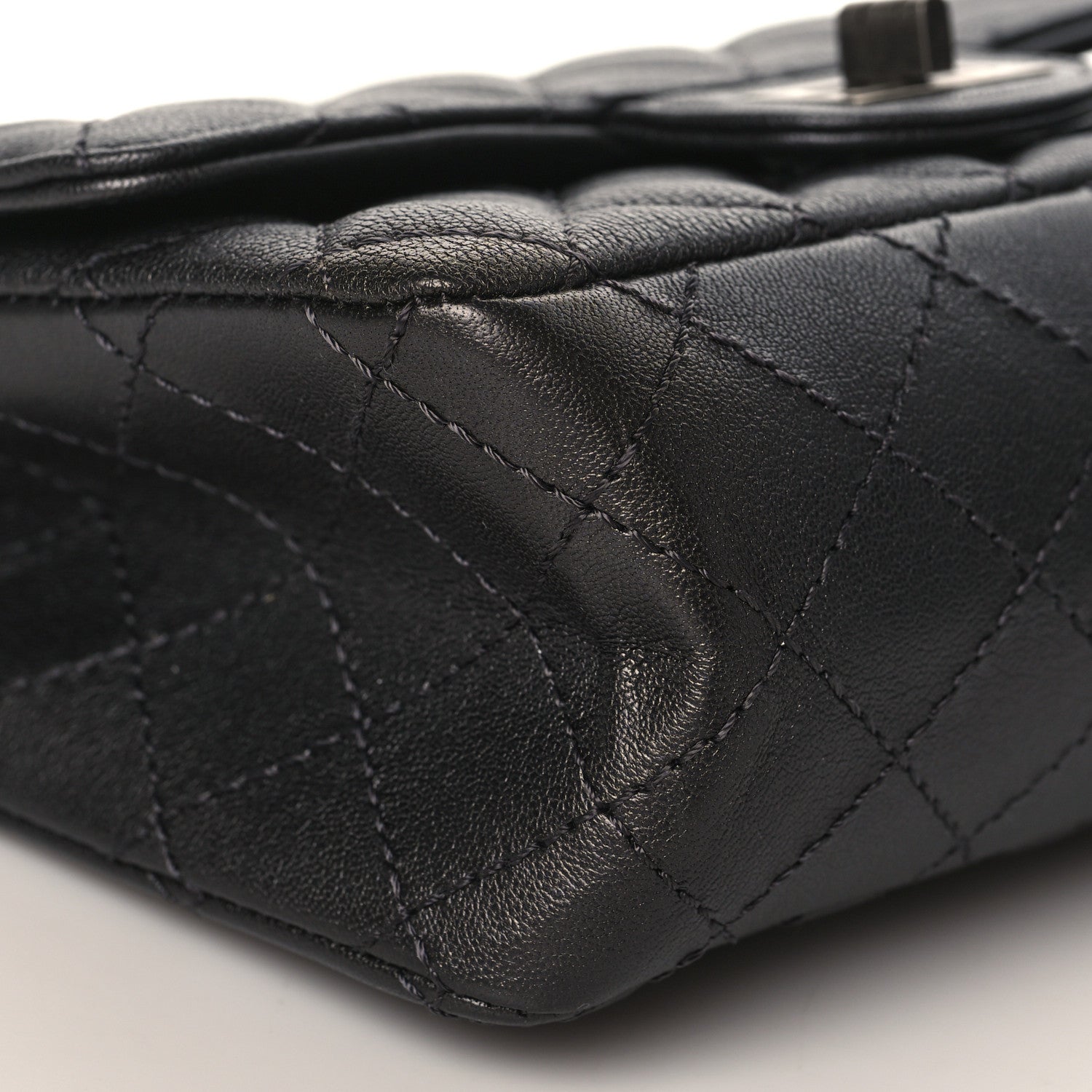 Chanel Metallic Sheepskin Quilted 2.55 Reissue Mini Flap Black 8 of 10