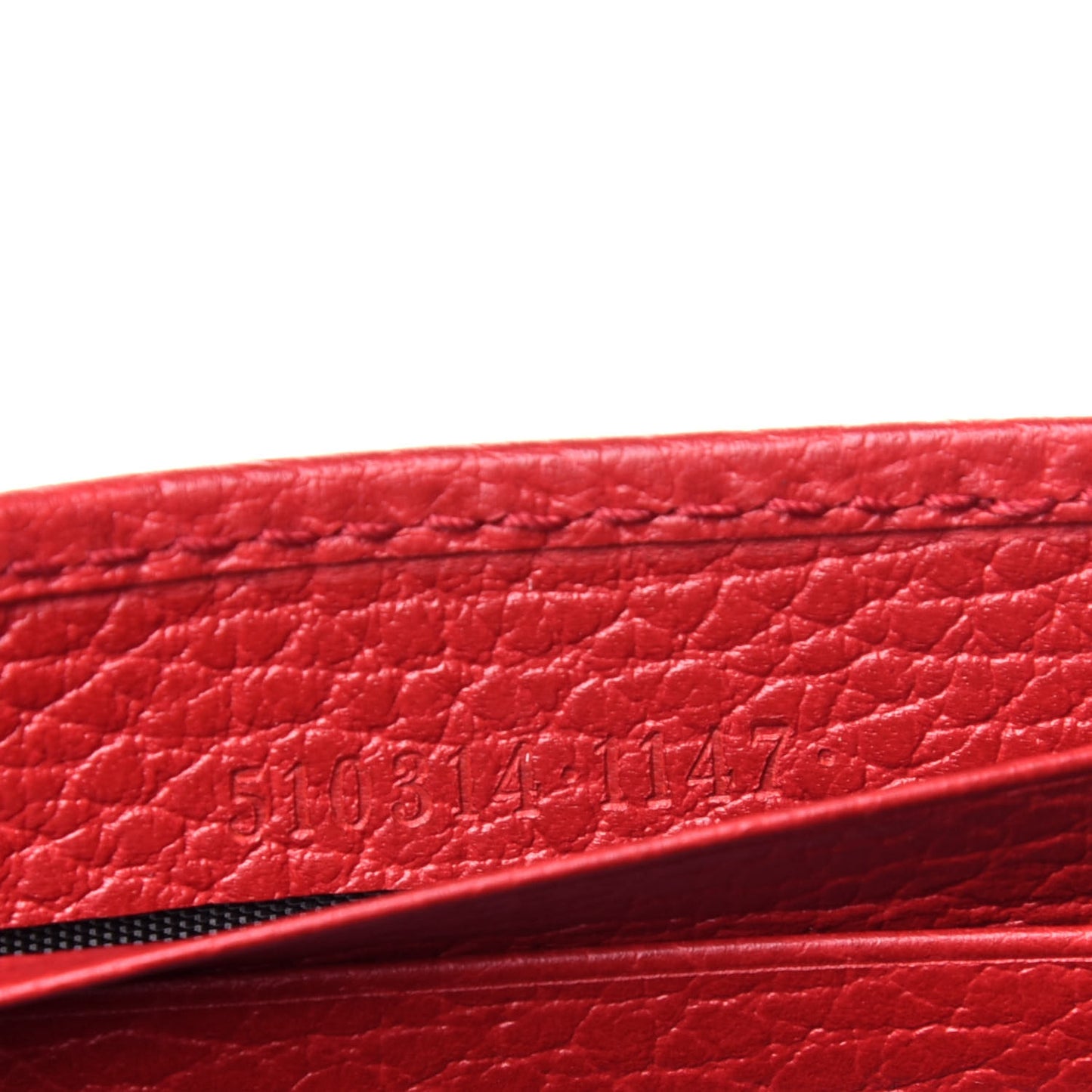 Dollar Calfskin Interlocking G Chain Wallet Red
