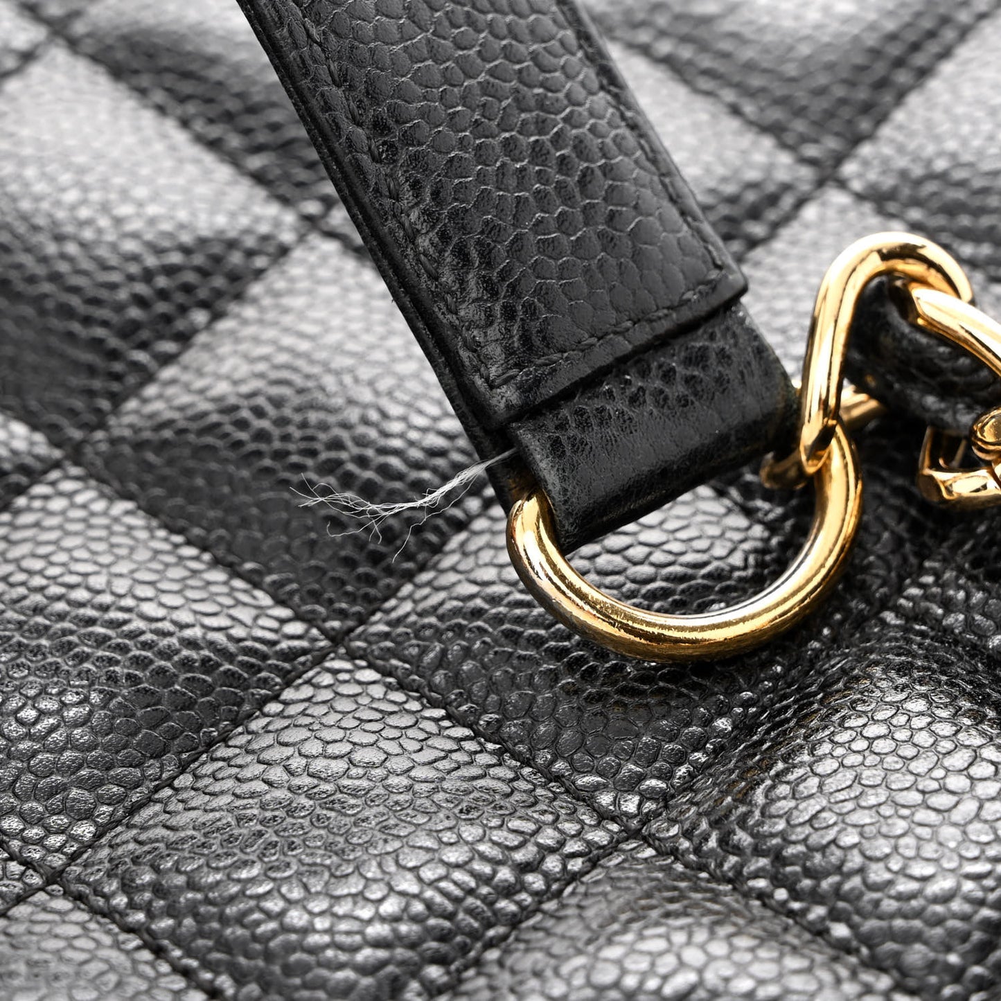 Caviar Quilted Grand Shopping Tote GST Black