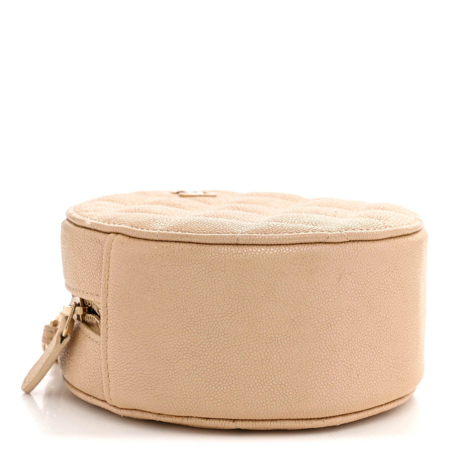 Chanel Iridescent Caviar Quilted Round Clutch With Chain Beige 4 of 13