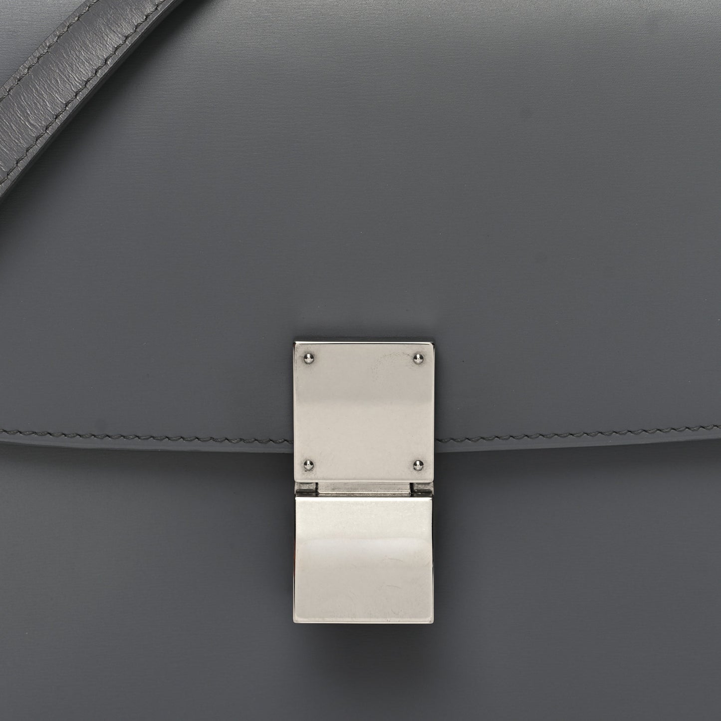 Box Calfskin Medium Classic Box Flap Bag Light Charcoal
