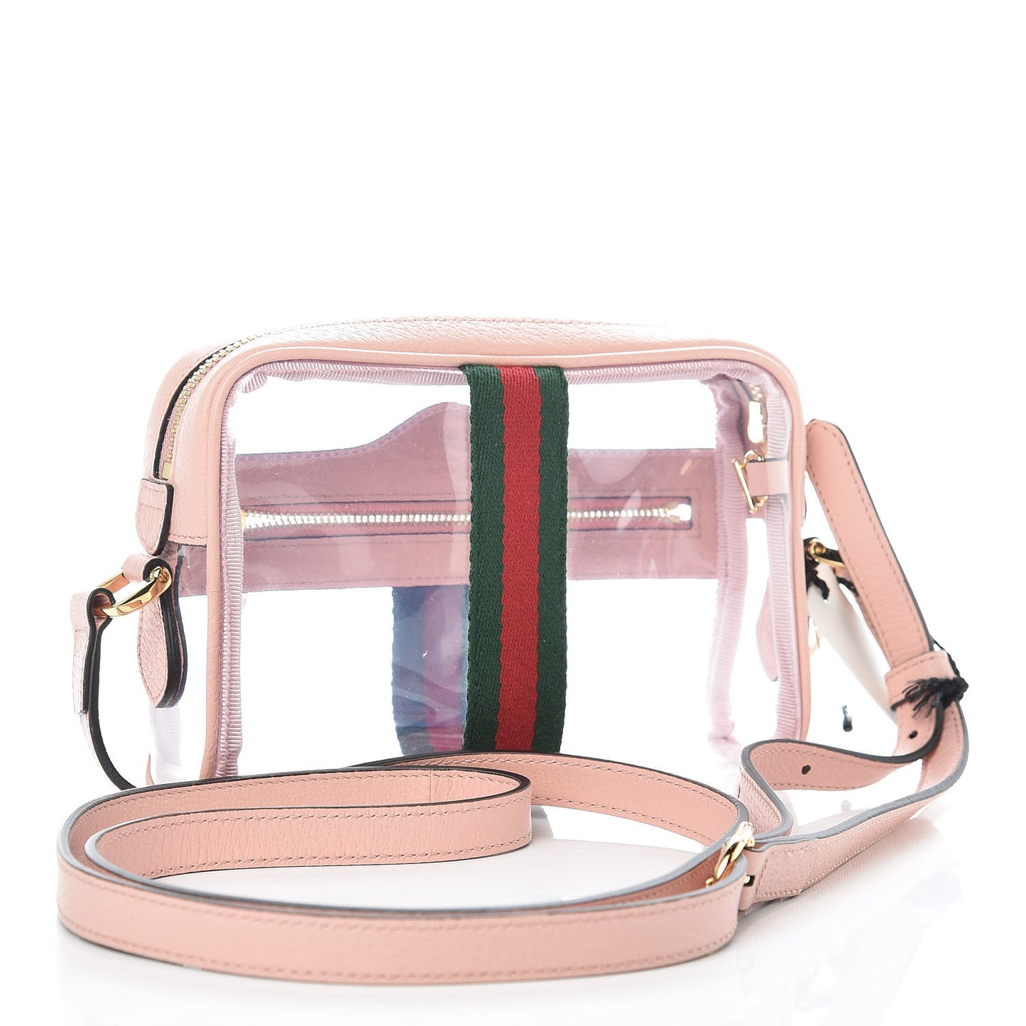 Vinyl Web Mini Ophidia Transparent Shoulder Bag Perfect Pink