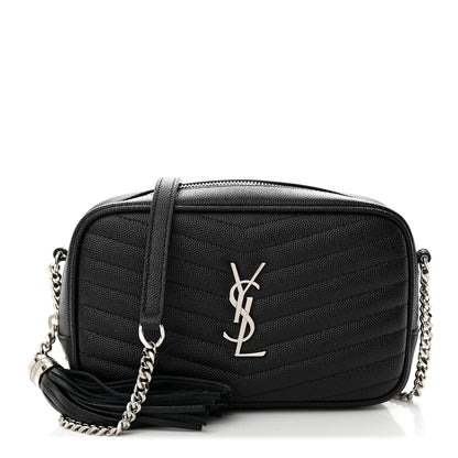 Saint Laurent Grain De Poudre Matelasse Monogram Mini Lou Camera Bag Black 1 of 11