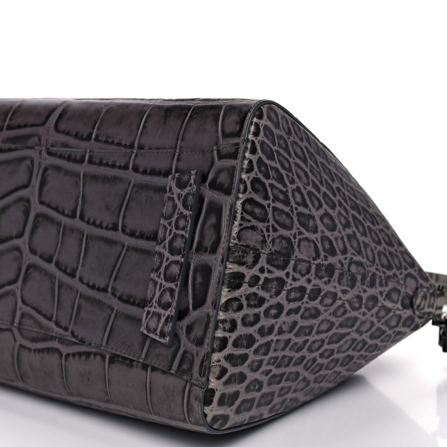 Givenchy Calfskin Crocodile Embossed 3D Stud Medium Antigona Storm Grey 10 of 11
