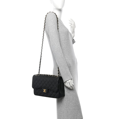 Chanel Caviar Quilted Jumbo Double Flap Black 2 of 10