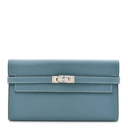 Hermes Epsom Kelly Longue Wallet Blue Jean 1 of 13