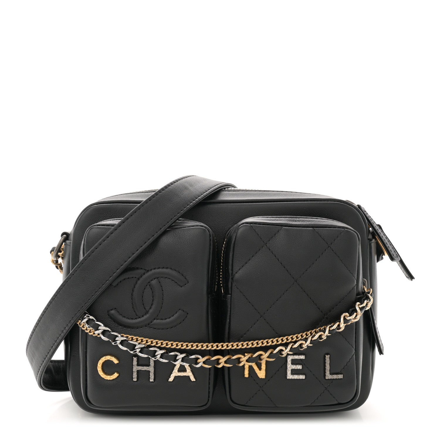 Chanel Calfskin Quilted Small Camera Case Black 1 of 11
