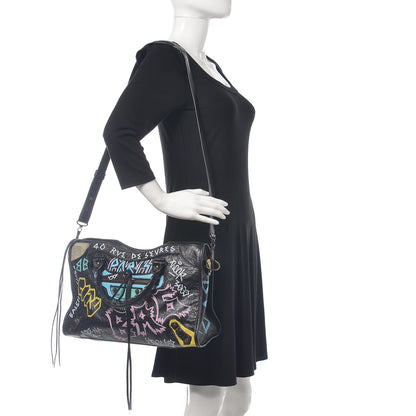 Balenciaga Agneau Graffiti All Over Classic Hardware City Black Multicolor 2 of 10