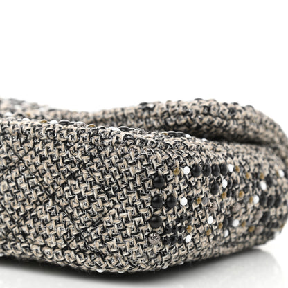 Chanel Crystal Tweed Quilted Medium Single Flap Black 10 of 15