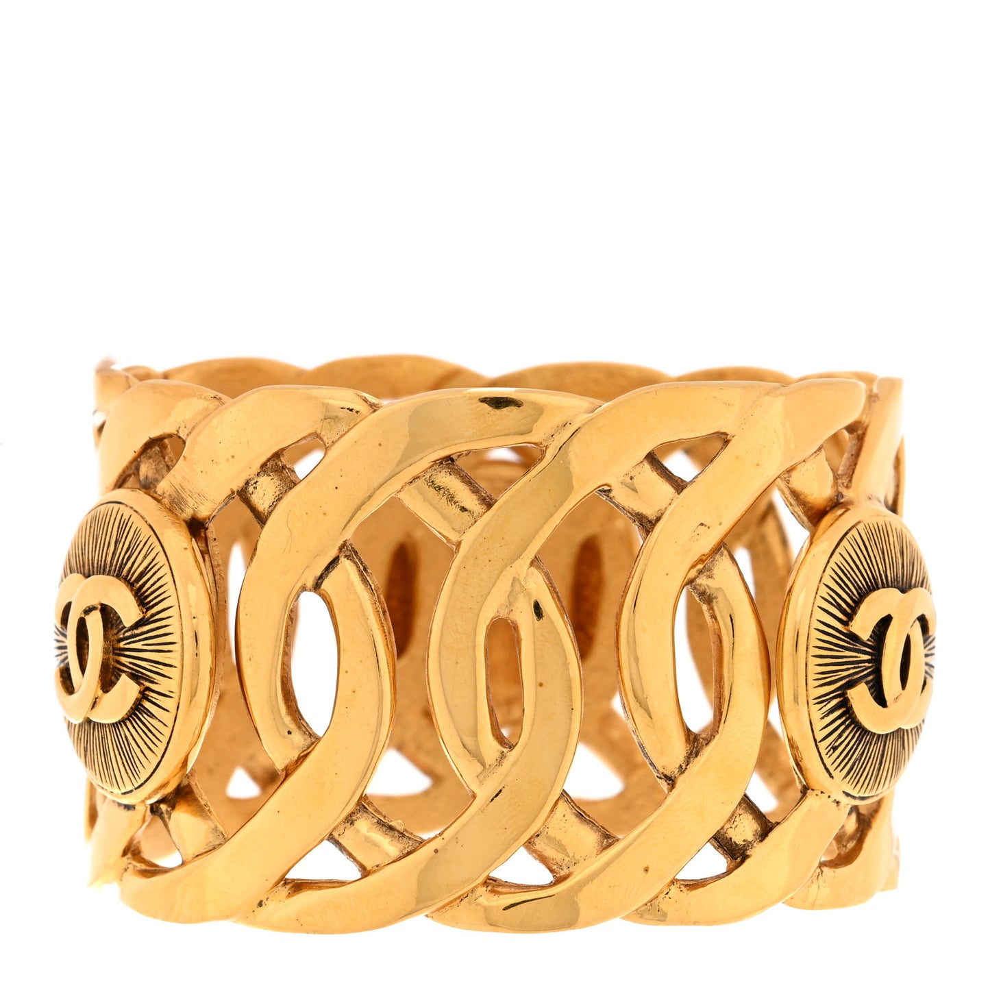 Metal CC Sunburst Cuff Gold