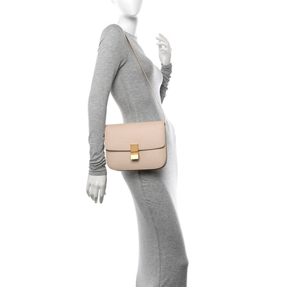 Celine Liege Calfskin Medium Classic Box Flap Bag Powder 2 of 10