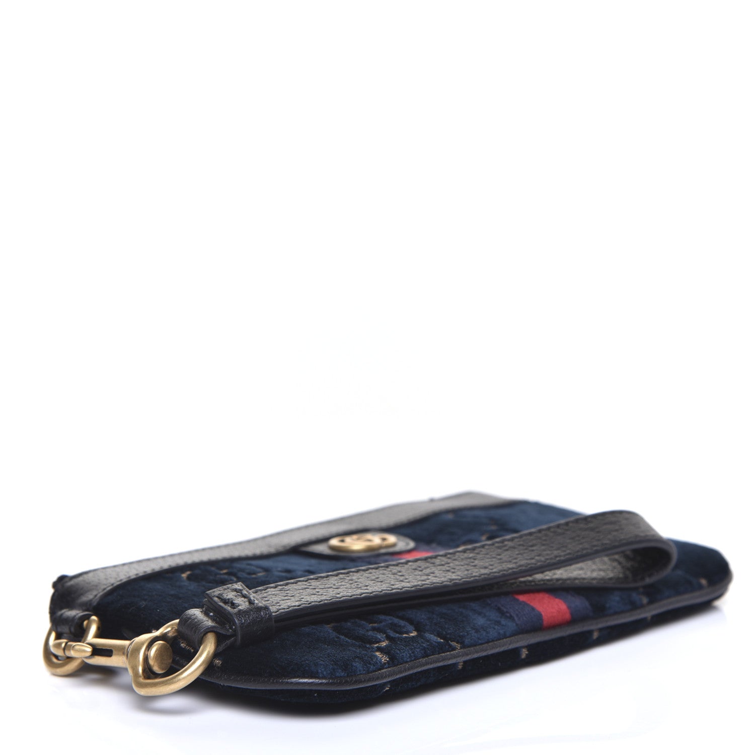 Gucci Velvet GG Monogram Textured Calfskin Web Smartphone Case Blue Beige Black 4 of 9