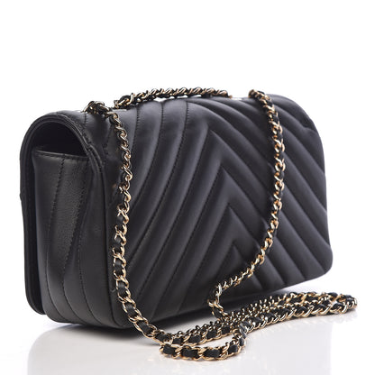 Chanel Calfskin Chevron Quilted Mini Statement Flap Black 3 of 11