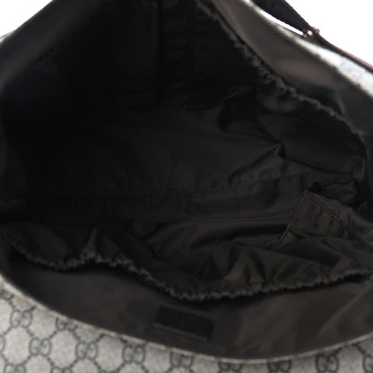 Gucci GG Supreme Monogram Selleria Calfskin Messenger Diaper Bag Beige Ebony Cocoa Dark Chocolate 5 of 9