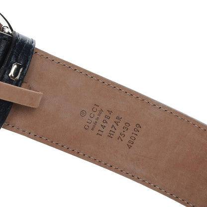 Gucci Calfskin Web Interlocking G Belt 75 30 Blue 4 of 8