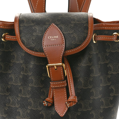 Celine Triomphe Canvas Calfskin Mini Folco Backpack Tan 7 of 9