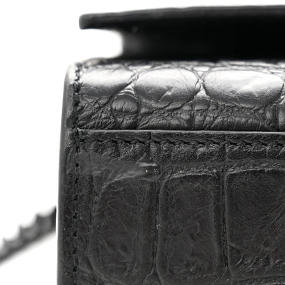 Saint Laurent Calfskin Crocodile Embossed Medium Classic Monogram Kate Satchel Black 10 of 10