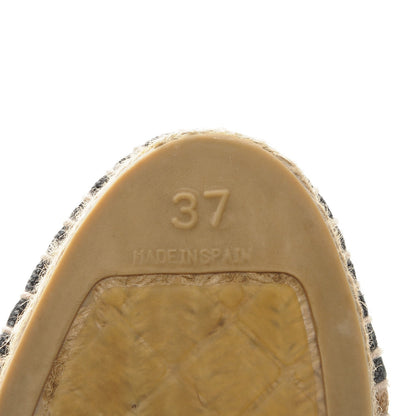 Chanel Canvas CC Espadrilles 37 Beige Black 7 of 8