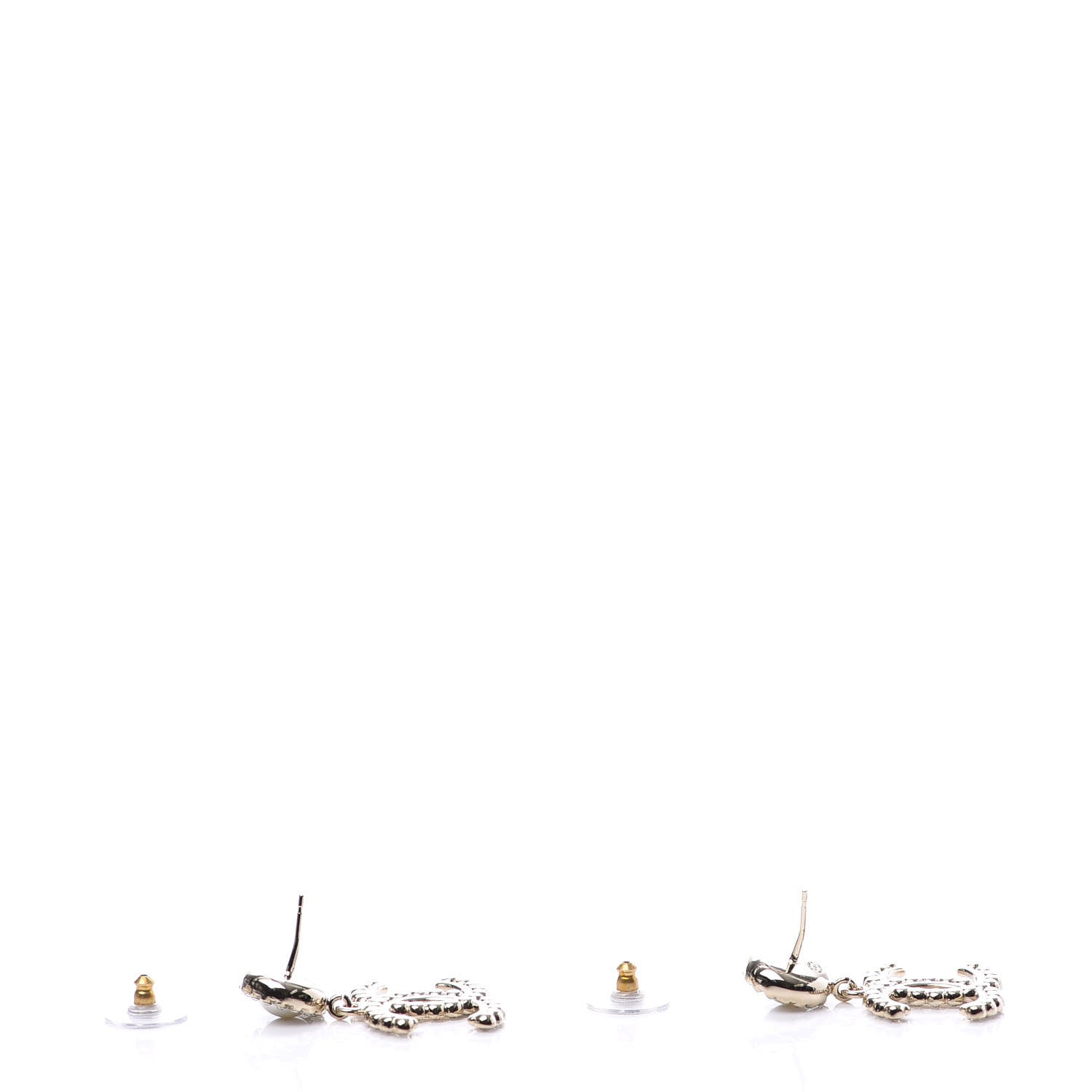 Chanel Crystal Pearl Bow-tiful CC Drop Earrings Gold 3 of 7