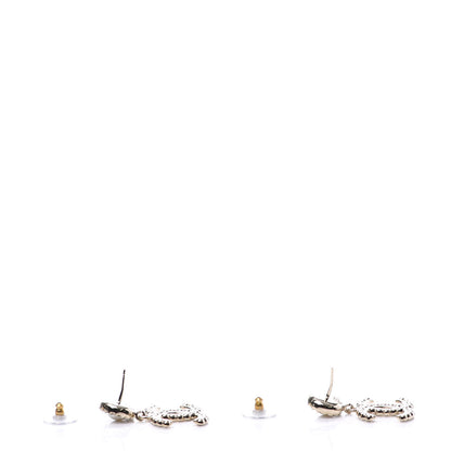 Chanel Crystal Pearl Bow-tiful CC Drop Earrings Gold 3 of 7