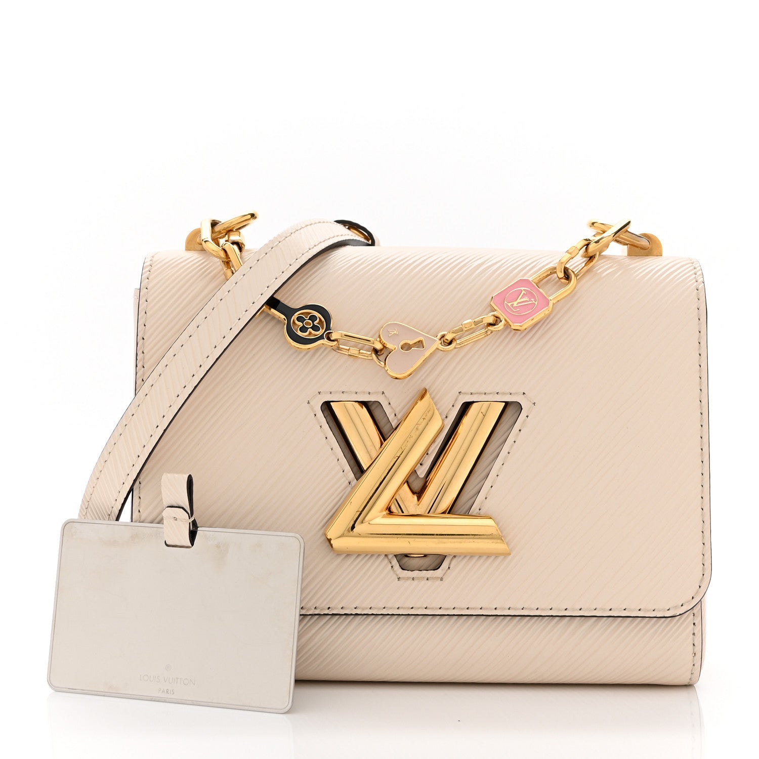 Louis Vuitton Epi Twist Bi-Color Chain Shoulder Bag PM Quartz White 3 of 10