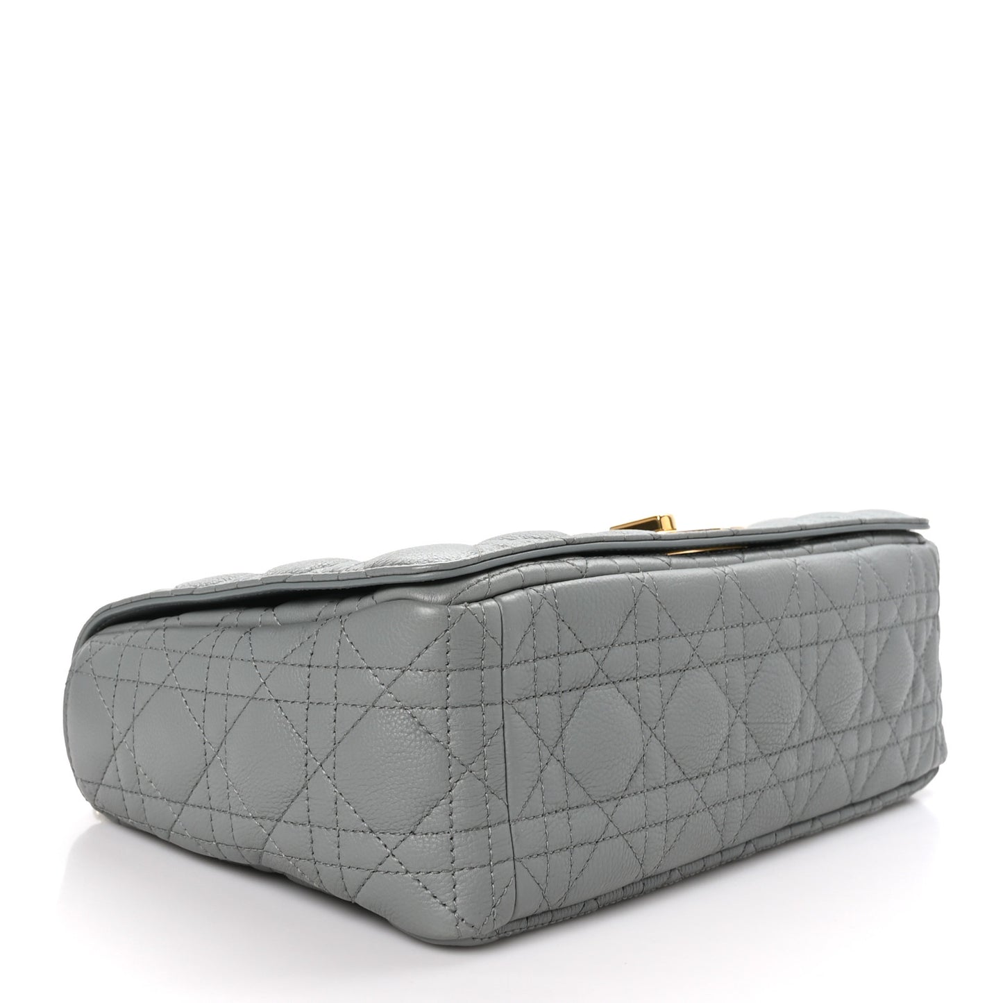 Grained Calfskin Cannage Large Caro Bag Grey Stone