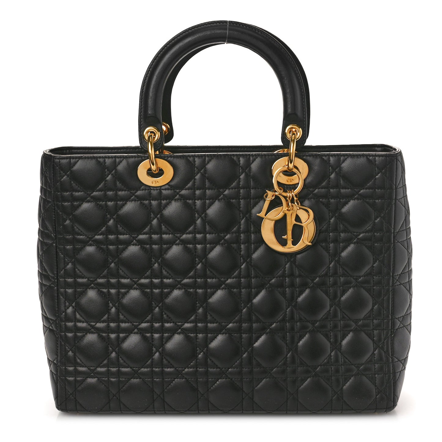 Lambskin Cannage Large Lady Dior Black
