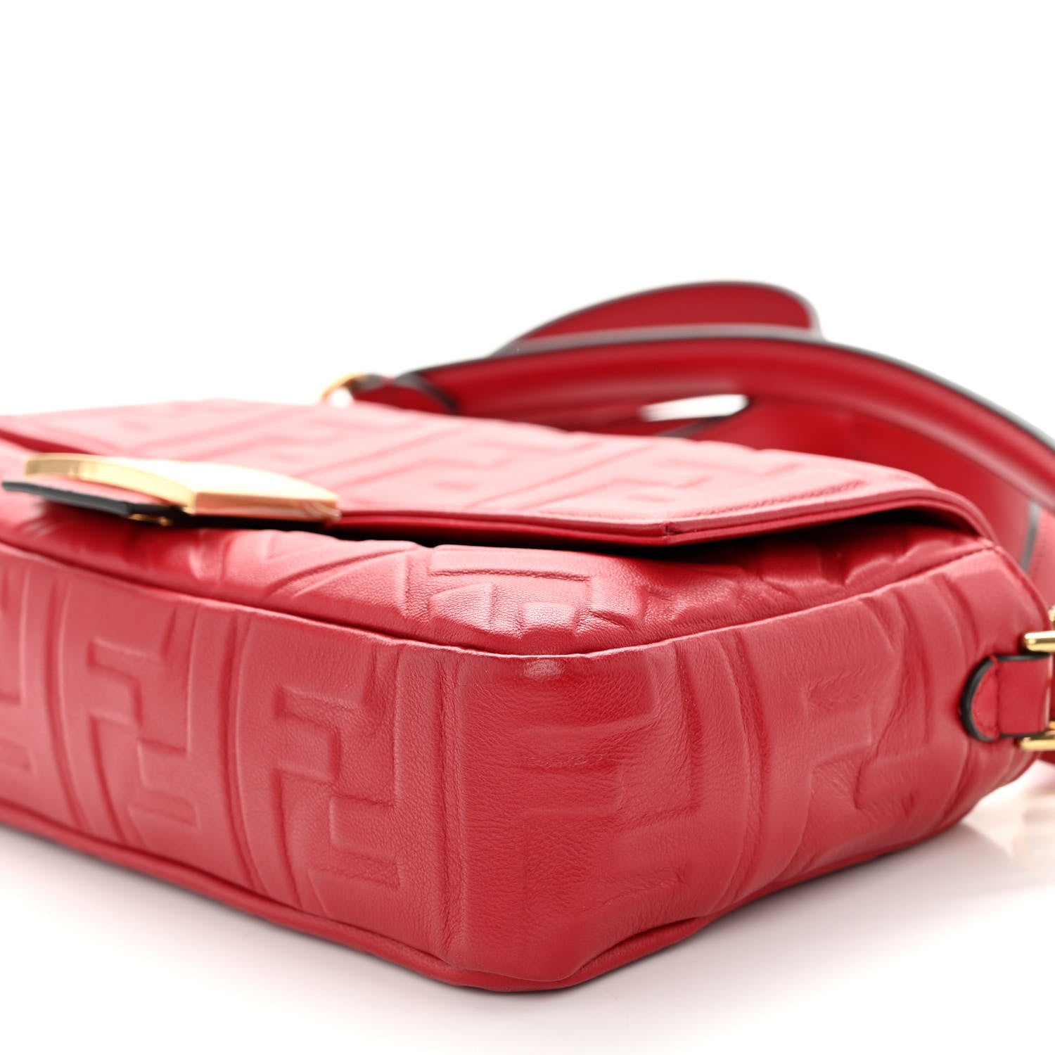 Fendi Nappa FF 1974 Embossed Baguette Fragola 9 of 9