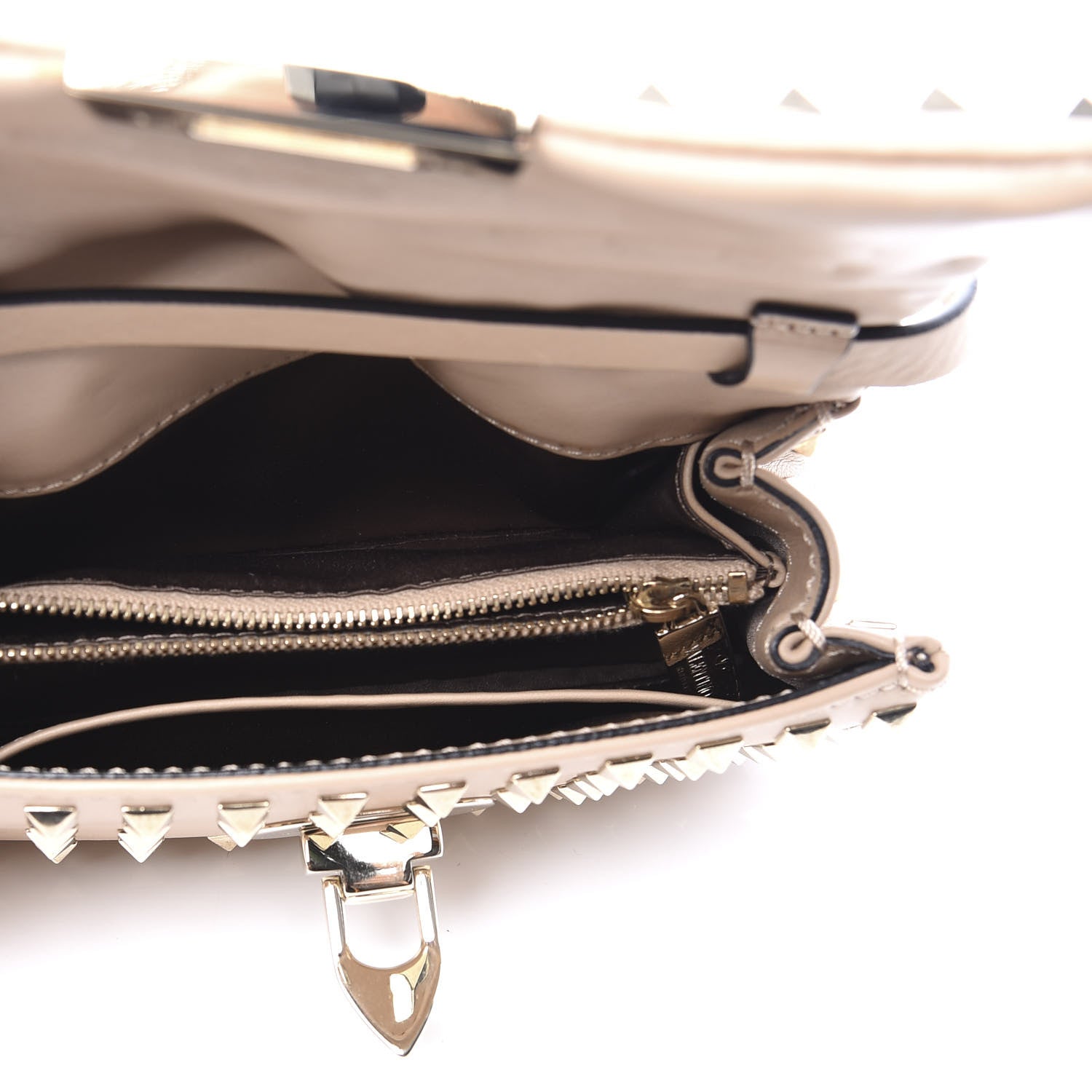 Valentino Garavani Vitello Mini Rockstud All Over Flap Saddle Crossbody Bag Rose Cannelle 4 of 11
