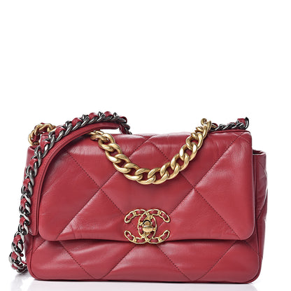 Chanel Lambskin Quilted Medium 19 Flap Red 1 of 11
