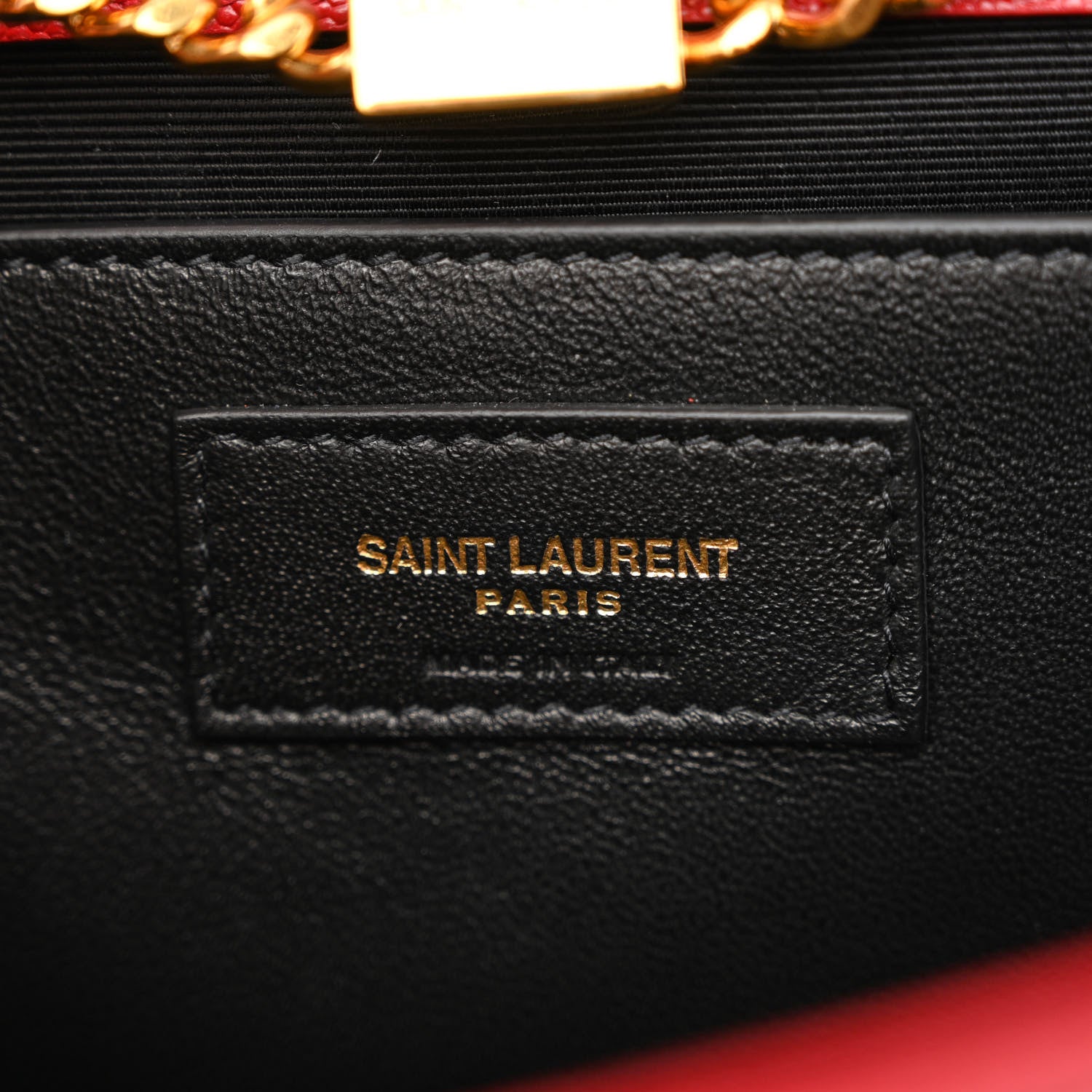 Saint Laurent Grain De Poudre Medium Monogram Kate Satchel Red 6 of 10