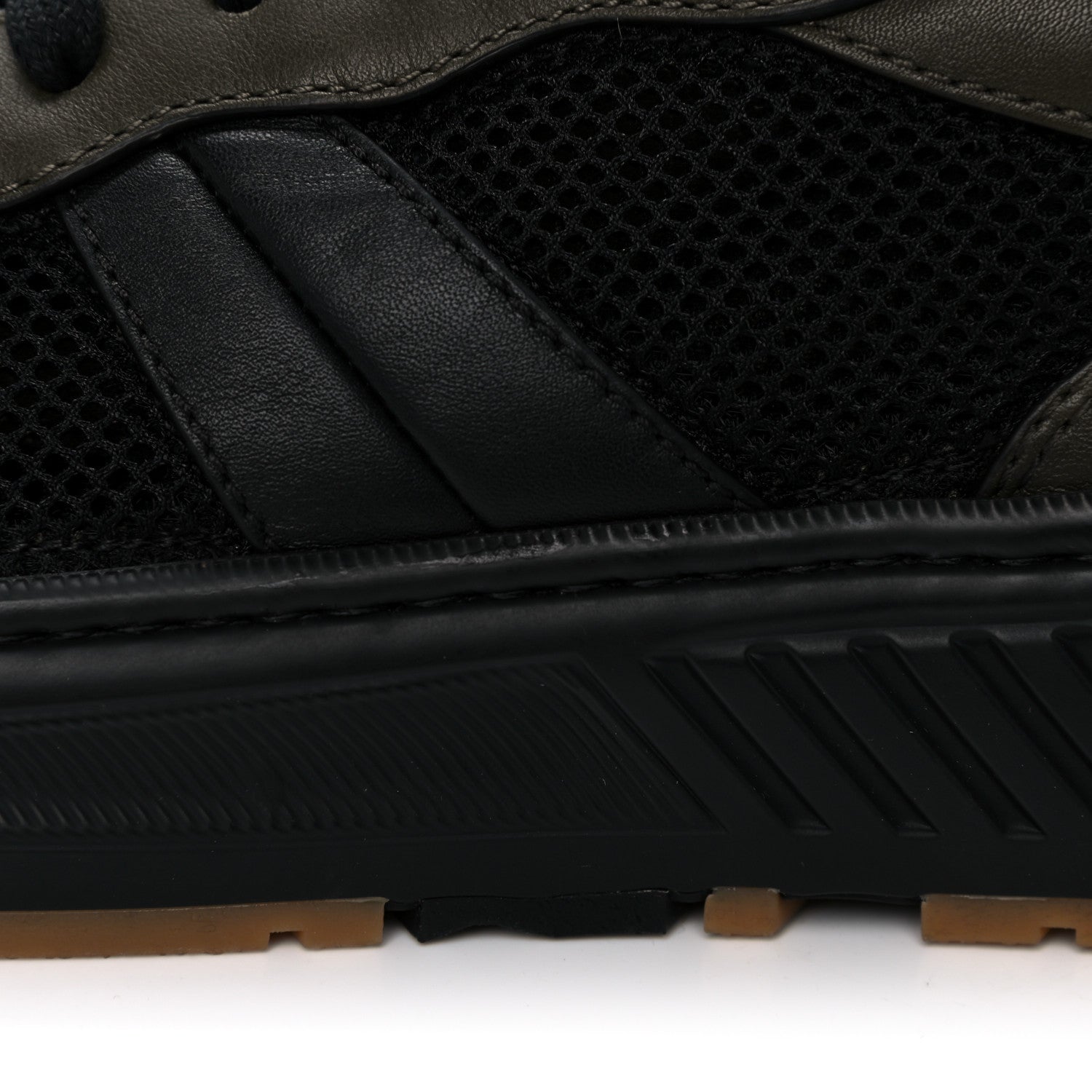 Bottega Veneta Calfskin Technical Mesh Speedster Sneakers 44 Black Khaki 12 of 13