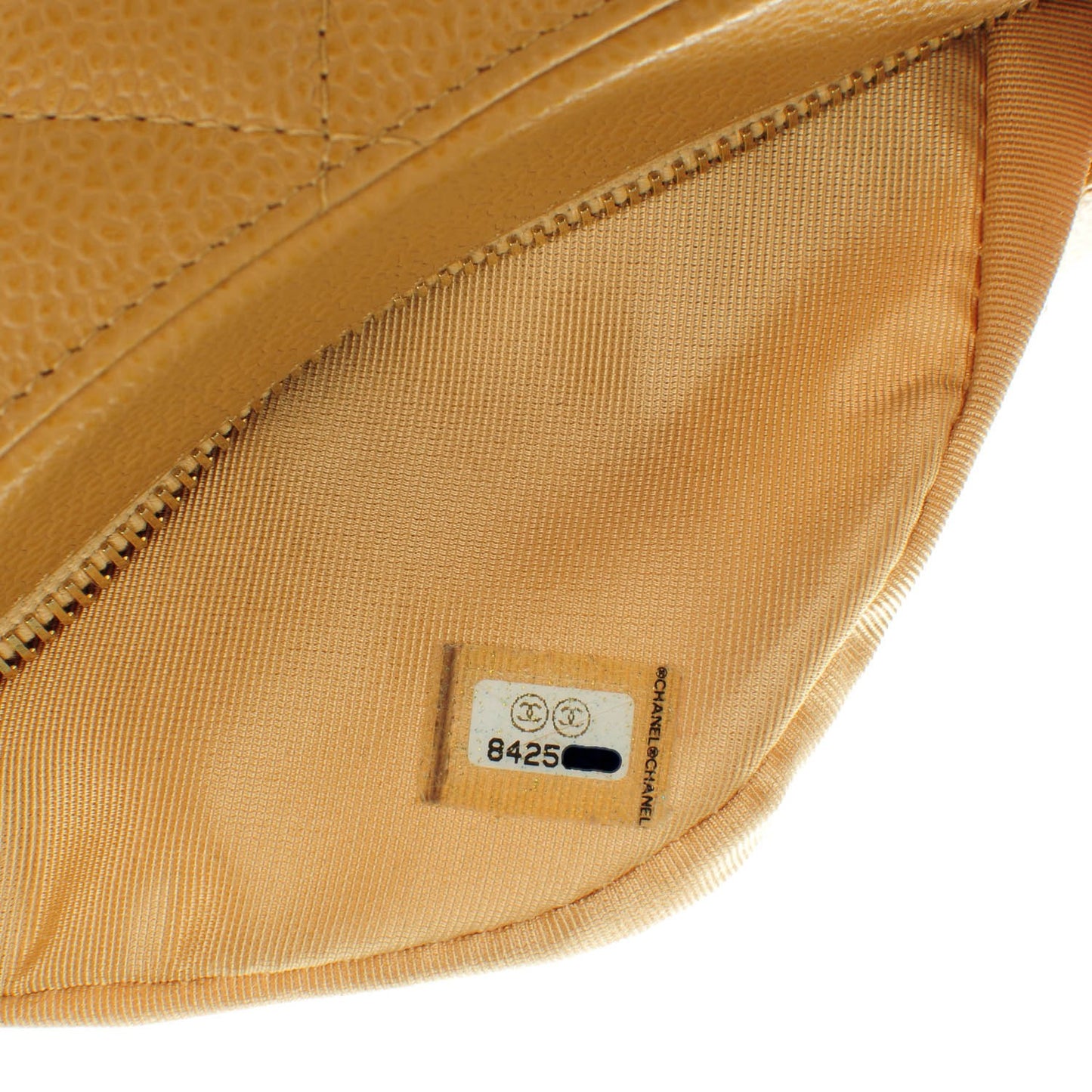 Caviar Quilted CC Shoulder Bag Beige
