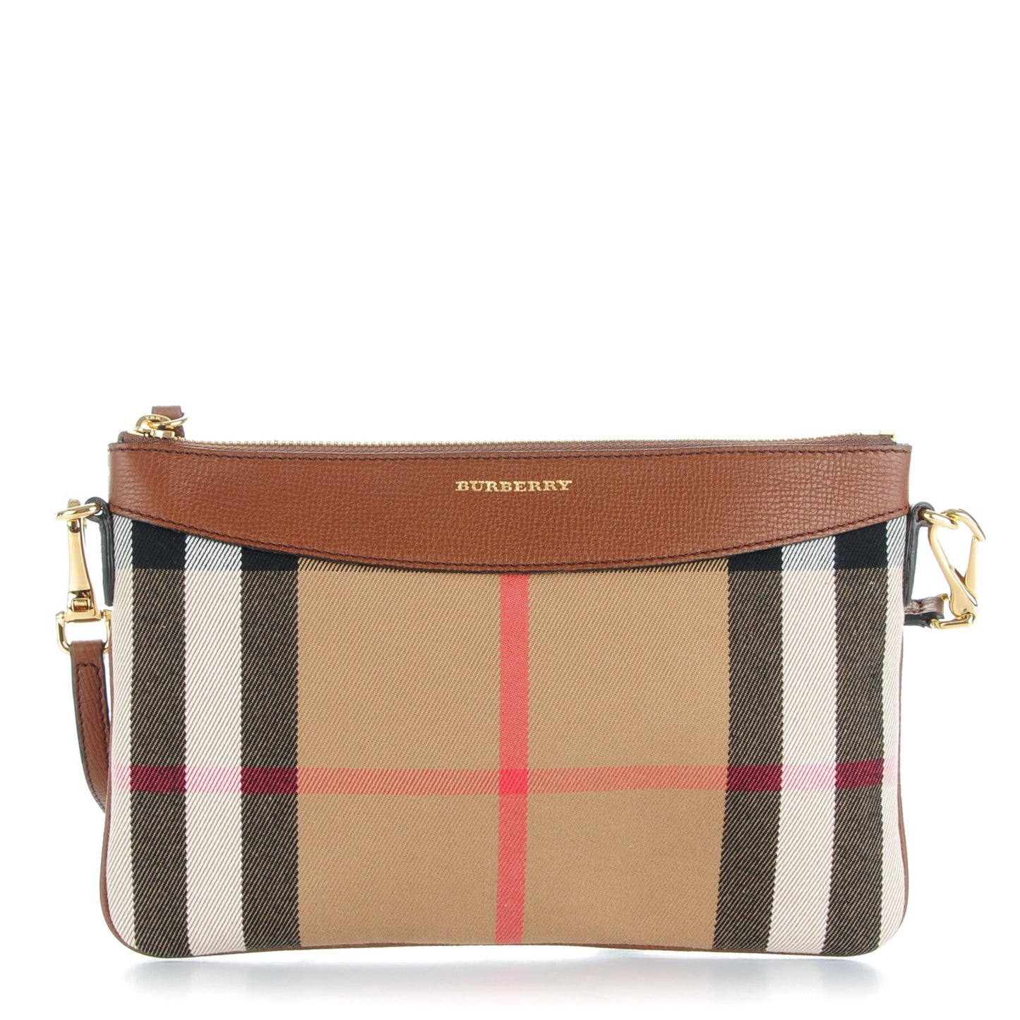 House Check Derby Peyton Crossbody Clutch Bag Tan