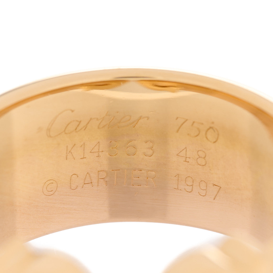 18K Pink Yellow White Gold C De Cartier Ring 48 4.5