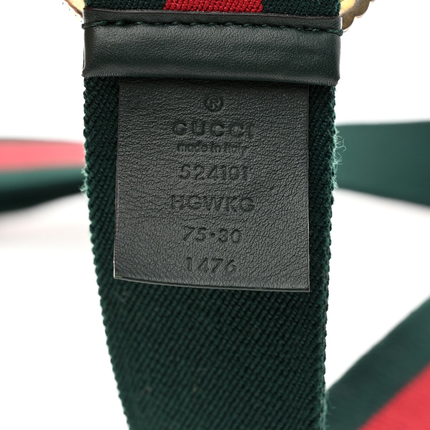 Gucci Canvas Torchon Double G Web Belt 75 30 Verde 3 of 3