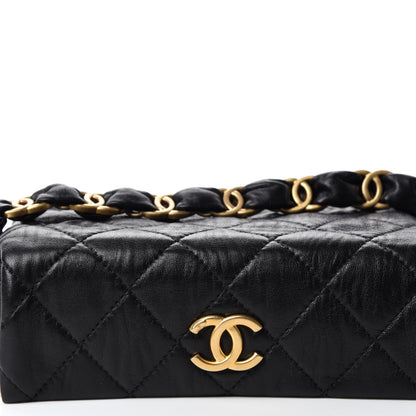 Chanel Crumpled Lambskin Quilted Small CC Links Shoulder Bag Black 8 of 12